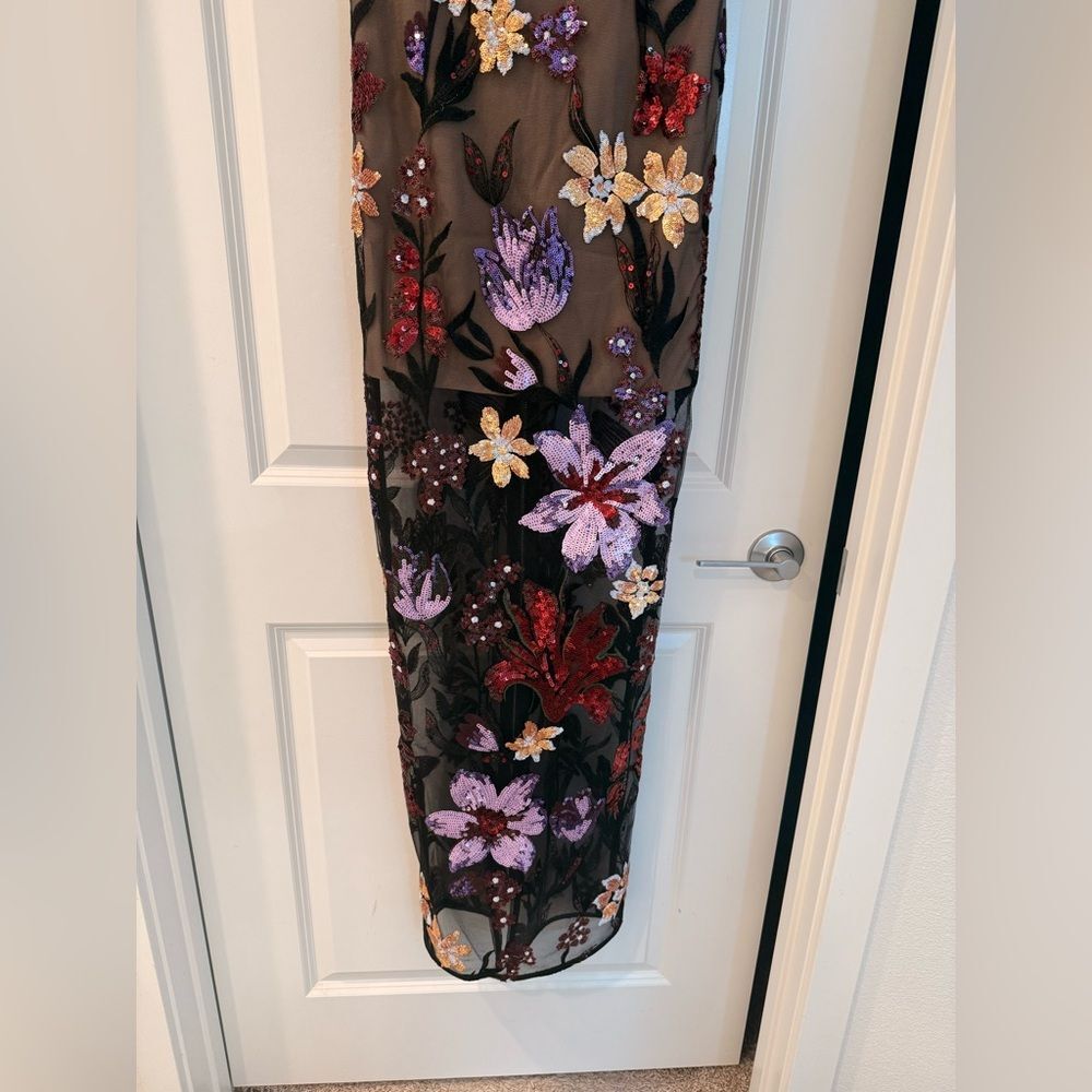 NWOT BRONX AND BANCO Dahlia Maxi Dress in Purple Multi, wedding guest gown - Picture 9 of 14
